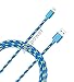 Iphone cable, Jackpower MFI Certified Lightning USB Nylon Braided Charging Cable 10ft Extra Long Cord for Apple iPhone6/6s/6 plus/5c/5s/5/SE,iPad,iPod(BLue)