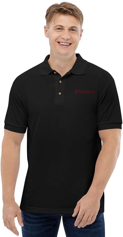 Blessed Christian Embroidered Polo Shirt at Amazon Men’s Clothing store