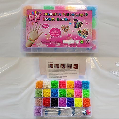 crownroyaljack Loom Bands, DIY Refill Friendship Rubber Bands Mixed Color Weaving Bracelet Making Kit for Kids,4400 PCS (Color 3)