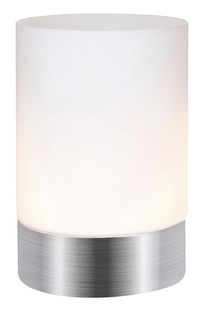 Contemporary Small Brushed Silver Touch Dimmable Table Lamp by Happy Homewares