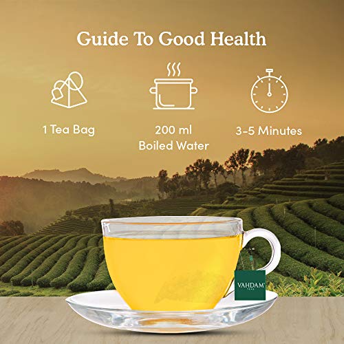 VAHDAM Kurkuma-Moringa Kräutertee | 100 Pyramidenteebeutel | Koffeinfrei | Kräutermischung mit Kurkuma, Moringa & Indischen Gewürzen | Natürliche Zutaten | Hergestellt in Indien – Bild 7