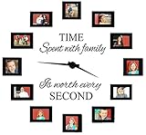 Family Wall Decals~With PVC Clock hands~Time Spent with Family Is Worth Every Second Wall Decal Quote Home Decor Art Quote Decals Wall Art Stickers Decal Home Decor