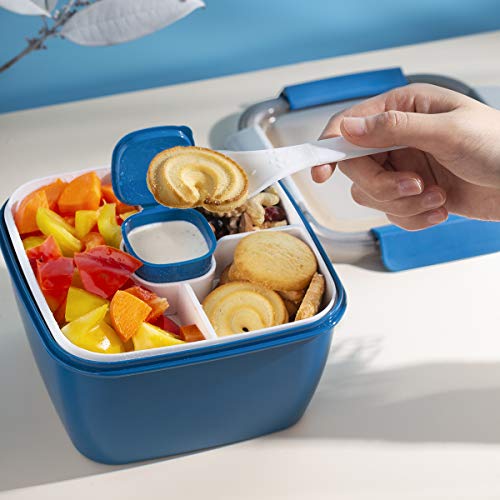 image for Timiuu Salad Lunch Box Container with Large 51-oz Salad Bowl | Removab