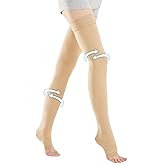 15-20 Compression Socks for Women Men, Thigh High Compression Stockings, Support Hose for Women Compression, Travel Toeless Women's Compression Socks, Light Open Toe Pregnancy Support Socks
