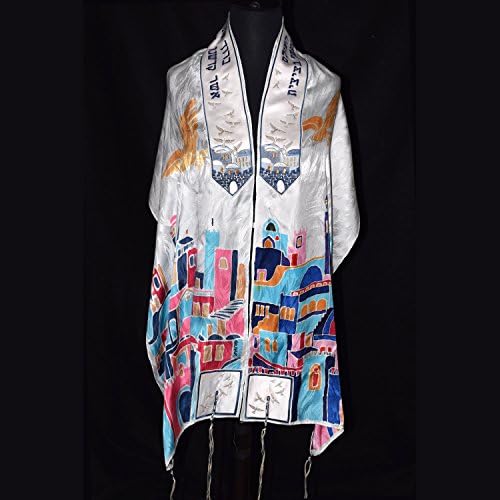 Jerusalem Hand painted Silk Jacquard Tallit
