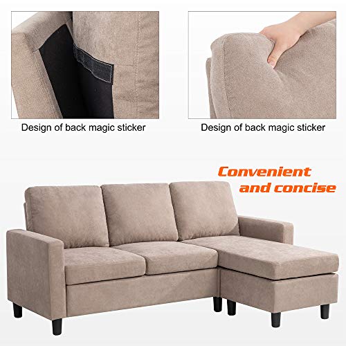Walsunny Convertible Sectional Sofa for Small Space LShaped Couch with