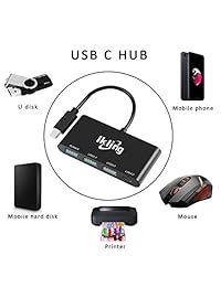 Adaptador multipuerto USB C Hub   Adaptador USB C a USB Portátil para MacBook Pro 2015 2016 2017 2018,  Chromebook 2016 2017 y más dispositivos USB C, color negro