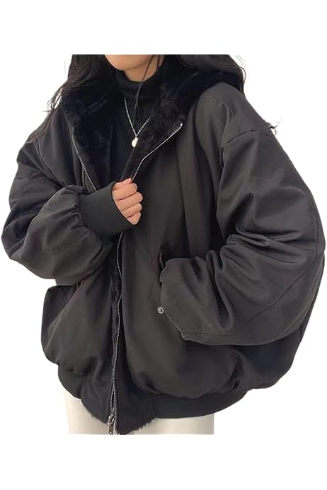 y2k grunge reversible fur down jacket