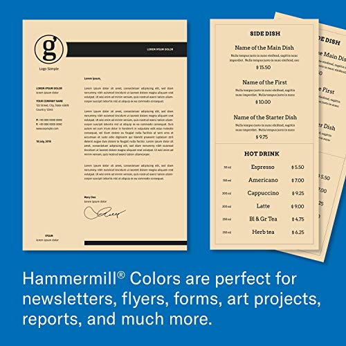 Hammermill Colored Paper, 20 lb Tan Printer Paper, 8.5 x 111 Ream (500 Sheets) Made in the