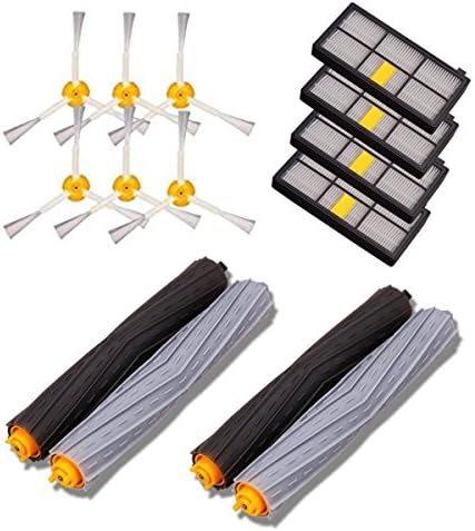 Wunsche 14PCS Accessories for iRobot Roomba 800 870 880 960 980 Replenishment Parts Spare Brushes Kit with with Tangle-Free Debris Extractor &amp; 4 Hepa Filters &amp; 6 Side Brush Replacement Kit