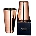 Boston Cocktail Shaker, 3-Piece Bar Set: 18oz & 28oz Weighted Cocktail Shakers and Hawthorne Cocktail Strainer, 18/8 Stainless Steel Cocktail Shaker Set with Recipes and Greeting Card – Copper Plated