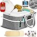 ArtMuseKitsMikash Baby Diaper Caddy Organizer by Massell Goods - Nursery Storage Bin and Car Organizer Basket | Diaper Tote Bag | Bundle with Changing Pad and Pouch | Newborn Registry Must Haves