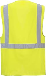 Portwest Berlin Executive Vest Hi Vis Safety Gilet 7 Pockets Yellow XXL view 3