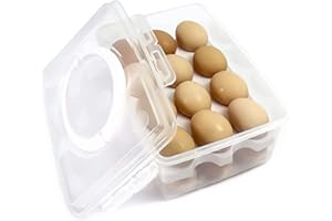 2 Tiers Egg Container Deviled Egg Carrier Eggs Holder with Handle Fridge Freezer Storage by DELIFUR (White)