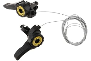 1 Pair of Mountain Bike Thumb Shifter Set 3X 5/6/7 Speeds, Bicycle Friction Shifters, Combo with Inner Shift Cable, Black
