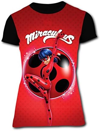 LSCX003 Miraculous_LB Stylish 3D Printing Women's Short Sleeve T-Shirts M