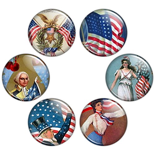 Button Bistro Men's Fourth of July 1.25 inch (32 mm) Pinback Button Set Badges Pins
