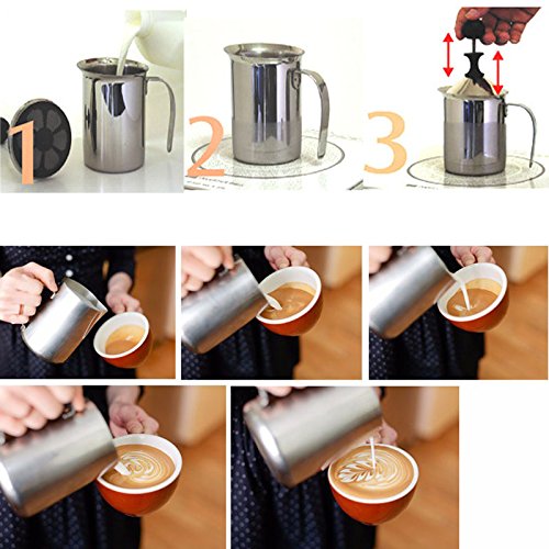 Push and Cream Barista Accessories Coffee Gadget Foam Maker Milk Creamer Kitchen Tool Fancy Coffee Machine Kitchen Decoration Perfect for Coffee shop, or as a Birthday Gift etc. CFF1 - Thumbnail 5