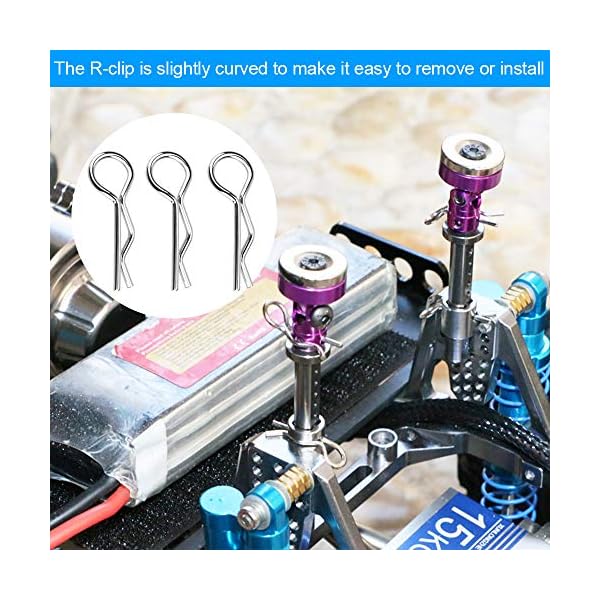 TANCUDER 120 Stück Edelstahl Federstecker RC Body Clips Langlebiges Federsplinte Federvorstecker Multifunktions RC… – Bild 6