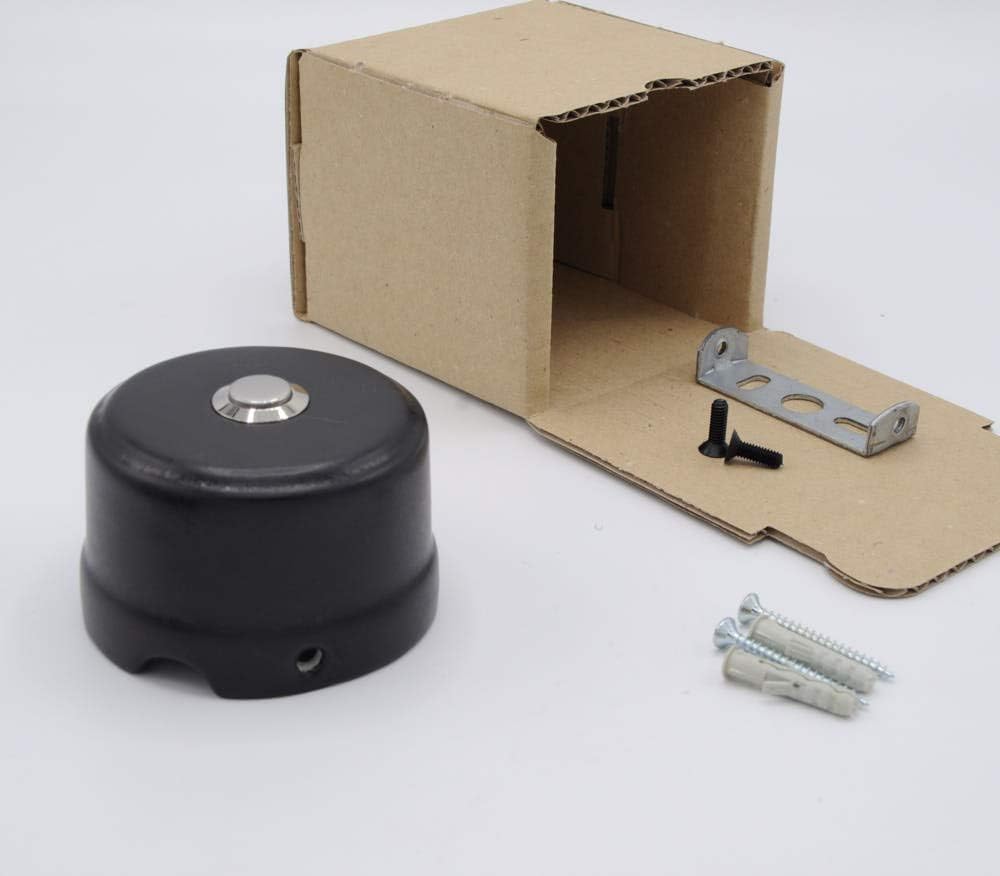 Klartext Belle ÉPOQUE Vintage Style 48v Push Button for Installation with Textile Cable - Fine Bone China - Matte Black - Image 3
