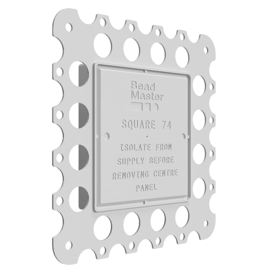 BeadMaster Square Socket Cover (Pack of 10) Single Gang for Metal Back Box Perfect Finish Protective Panel, White
