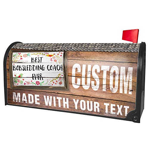 NEONBLOND Custom Mailbox Cover Happy Floral Border Bobsledding Coach