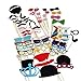 TinkSky 60pcs DIY Funny Photo Booth Props Kit Favor Including Mustaches Glasses Bows Hats Lips Ties Crowns for Party, Wedding, Birthday Favor, Graduation