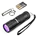 HOPDAY Handheld Powerful UV Blacklight 390-410nM 12 LED Ultraviolet Flashlight Pet Dog and Cat Urine Stains Detector Bugs Pests Scorpions Spotter with AAA Batteries and Mini keychain Flashlight