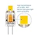 KINDEEP G4 COB LED Bulb, 1W (10W Halogen Bulb Replacement), AC/DC 12V, Not Dimmable, Daylight White 6000K, Pack of 6