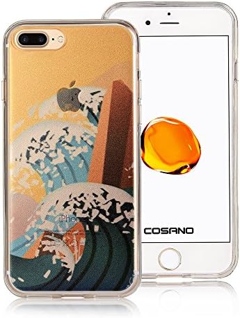 iPhone 7plus case,COSANO Premium Quality UV Print Semi-transparent Hard PC back Cover+Shock Absorbing Soft Bumper Protective Case for 5.5 inches iPhone 7plus(2016) (Surf 7P)