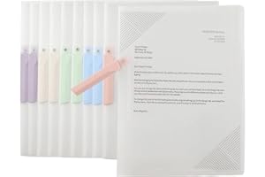 INDKOPVA Plastic Report Covers, 10Pcs File Folders Letter A4 Sheet Size, Clear Front Report Covers for Documents Presentation