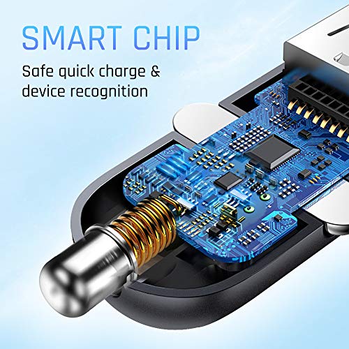 2020 Ultimate car Cell Phone Charging Bundle Magnetic Charge Cable by Wuteku. QC3 USB Charger, 2X 3.3ft Nylon Braided Cord Support Data Transfer, Super Fast 3.A. 3in1 Magnet, Micro, Type-C, iProd