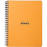RHODIA 193448C - Spiral Notebook (Full Binding) Notebook Orange - A5+ - Dot Dot - 160 Detachable Pages - White Clairefontaine Paper 80 g/m - Soft and Resistant Cover - Classic
