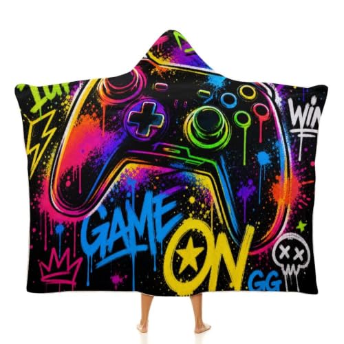 JXMZBUIRI Gaming Hooded Blanket