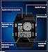 Fanmis Leisure Stylish Square Dial Waterproof LED Digital Unisex Black Rubber Strap Sport Wrist Watch
