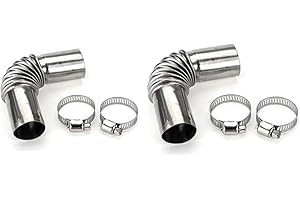 CAUAOA Silver Stainless Steel Air Diesel Parking Heater Exhaust Pipe Tube Elbow Connector for Webasto Eberspacher Diesel Boat Heater 13cm Exhaust Pipes and Tips Exhaust and Emissions (24mm) (2, PCS)