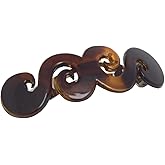 Parcelona French Swirl Medium Tortoise Shell Celluloid Hair Clip Barrette - 3 Inches