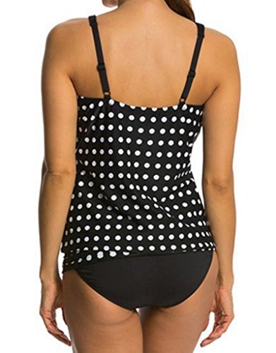 COOCEO Women's Push Up Slimming Polka Dot Tankini