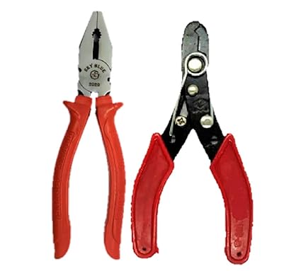 Sky blue Combinetion Plier, 8-inch, Wire Stripper and Cutter Combo (Red)