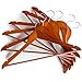 Clutter Mate - Set of 20 Premium Finished Cherry Wood Hangers with Notches, Non-Slip Pants Bar, Swivel Hook, Wood-Grain, Wooden Clothes Hangers for Coats and Pants