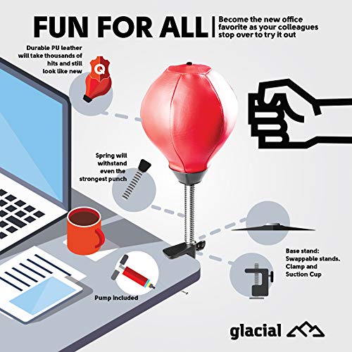 Stress Relief Toys, Desktop Punching Bag. Comes with Desk Clamp and Suction Cup