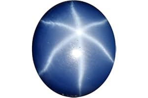 GEMHUB Gemstone For Necklace Natural Blue Sapphire Loose Gemstone For Jewellery Making (6 Rays Star Sapphire)