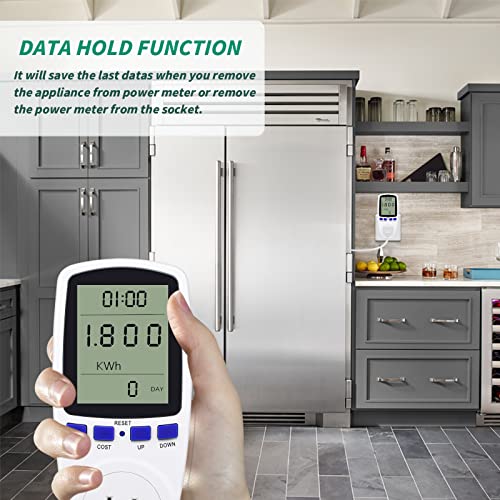 kuman KW47US Electricity Usage Monitor Plug Power Watt Voltage Amps