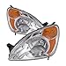 HEADLIGHTSDEPOT Chrome Housing Halogen Headlights Compatible With Honda CR-V 2002-2004 Includes Left Driver and Right Passenger Side Headlamps