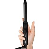 FARERY 1/2 Inch Ceramic Mini Hair Curler with 3 Adjustable Temp, 100-240V Dual Voltage, Travel Curling Iron for Short Hair, Auto-Off, Infused with Keratin & Argan Oil, Include Storage Bag, Black
