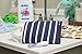 LunchSkins Reusable Zippered Sandwich, Food Bag, Storage, Navy Stripe