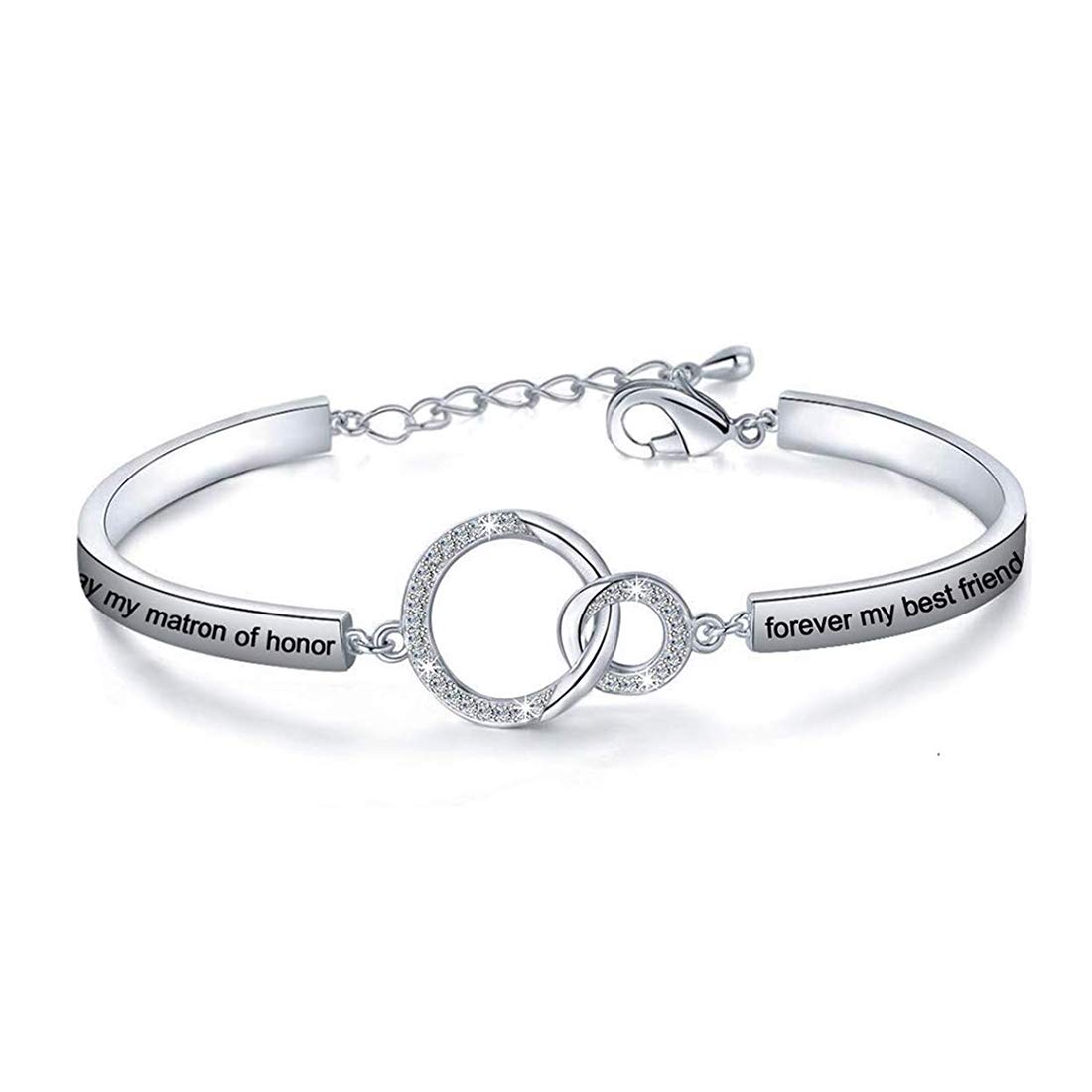 Zuo Bao Wedding Jewelry Maid of Honor Gift Today My Maid of Honor Forever My Best Friend Sister Bracelet Wedding Proposal Gift for Bridesmaid Flower Girl (matron of honor S)