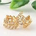 joyliveCY Women's Gold Plated Earrings Stud Dangle Willow Leaves Rhinestone Earrings