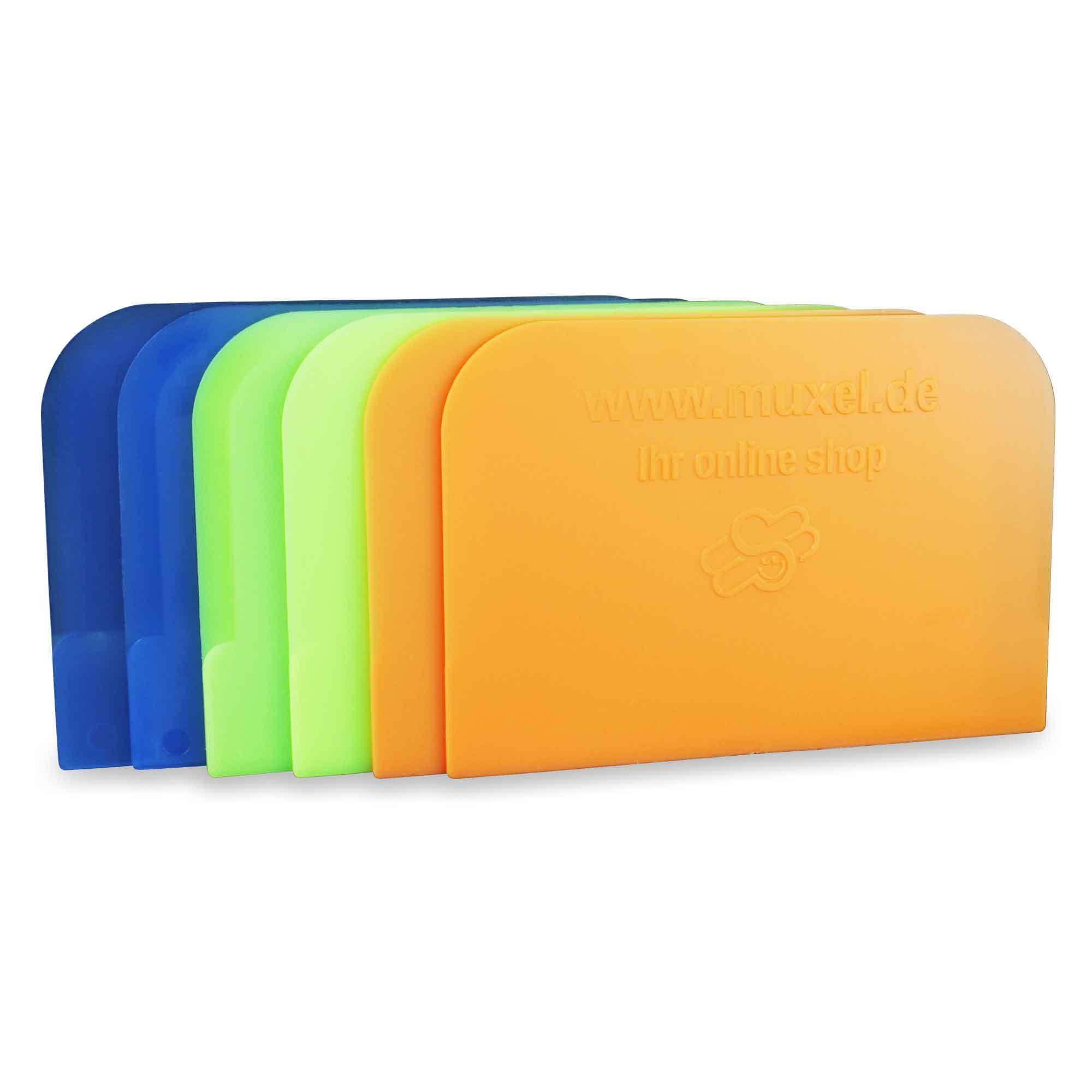 Muxel Simple Dough Card, Set of 6, 12 or 24 Dough Scrapers, Spatula or Cream Scraper, Plastic, 6 Item
