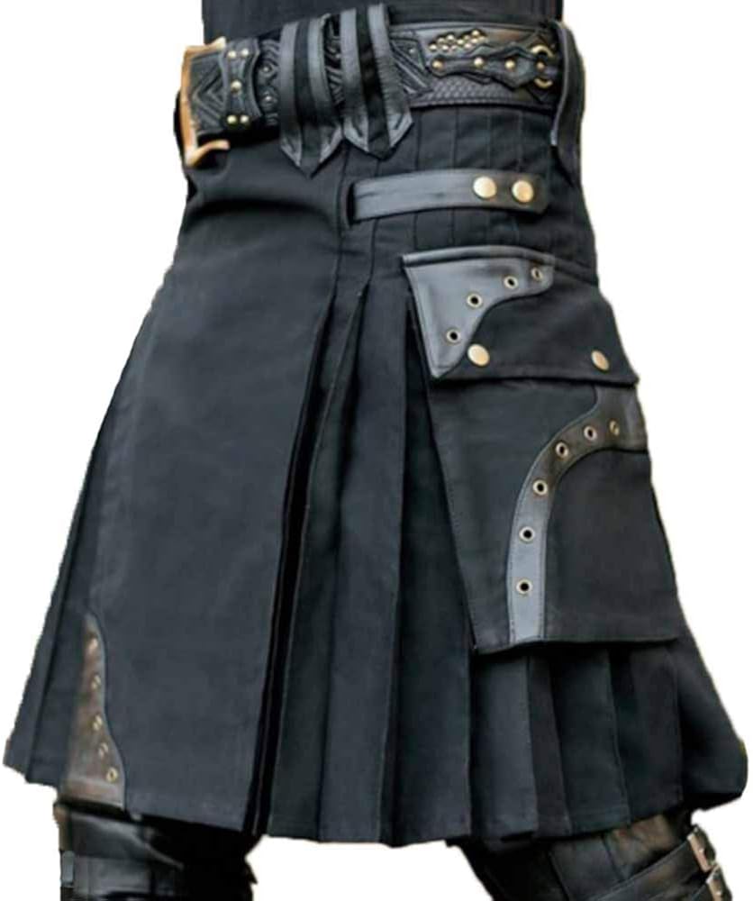 keepmore Medieval Traditional Highland Scottish Kilts for Men Combat